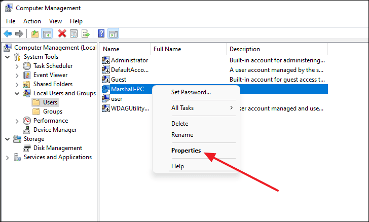 Accessing user properties