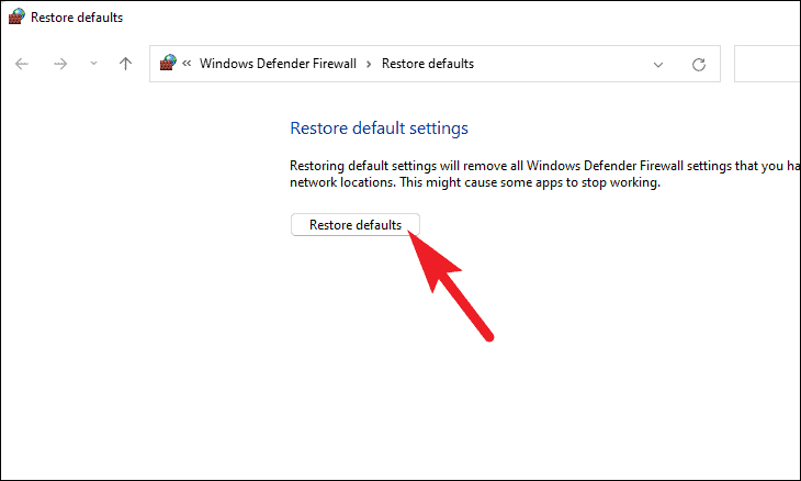 Restore Defaults