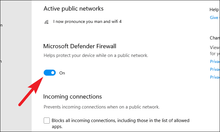 Disable Firewall