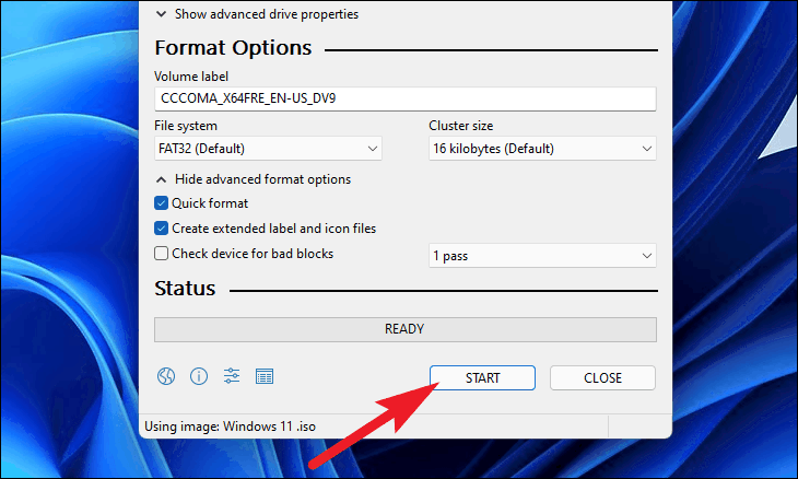 Start Creating Bootable USB