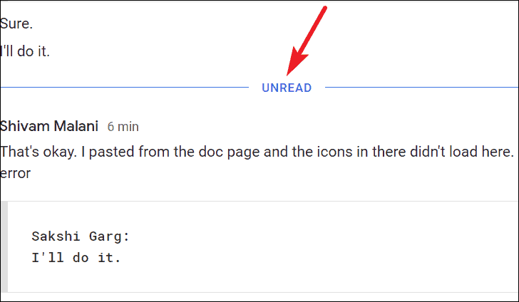 Unread marker in conversation