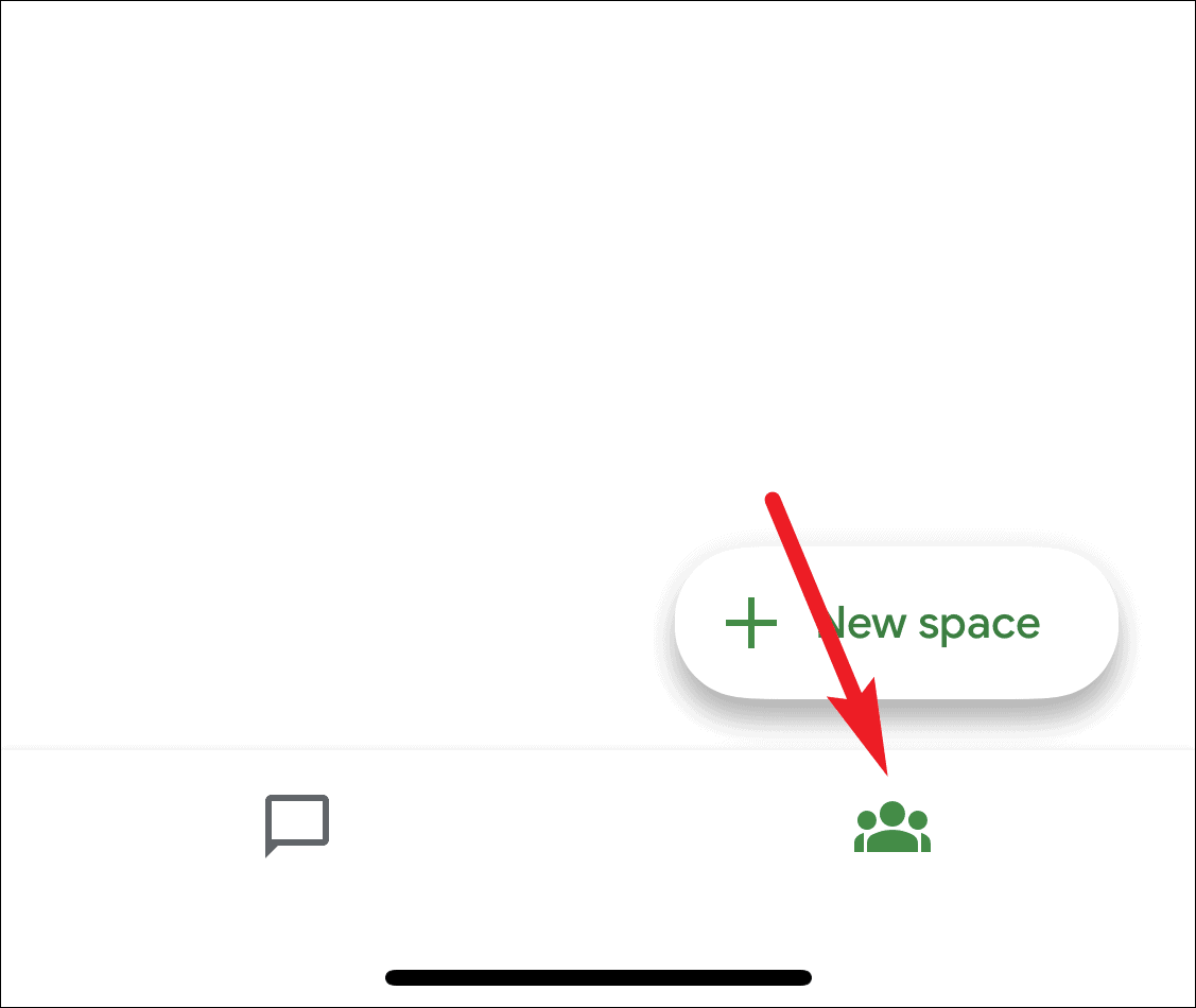 Spaces tab on mobile