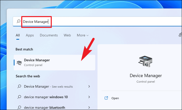 Opening Device Manager