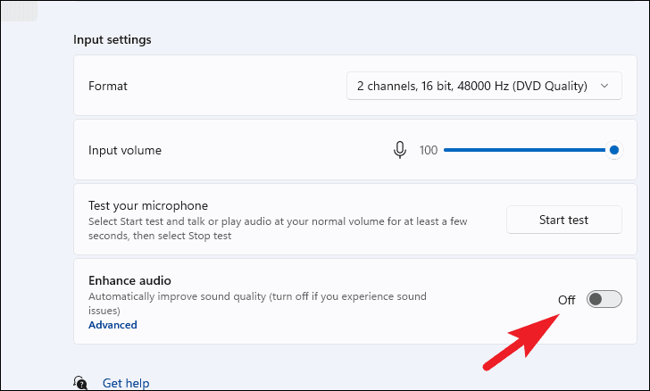 Disabling audio enhancements