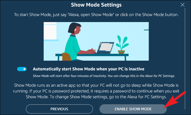 Setting Show Mode preferences