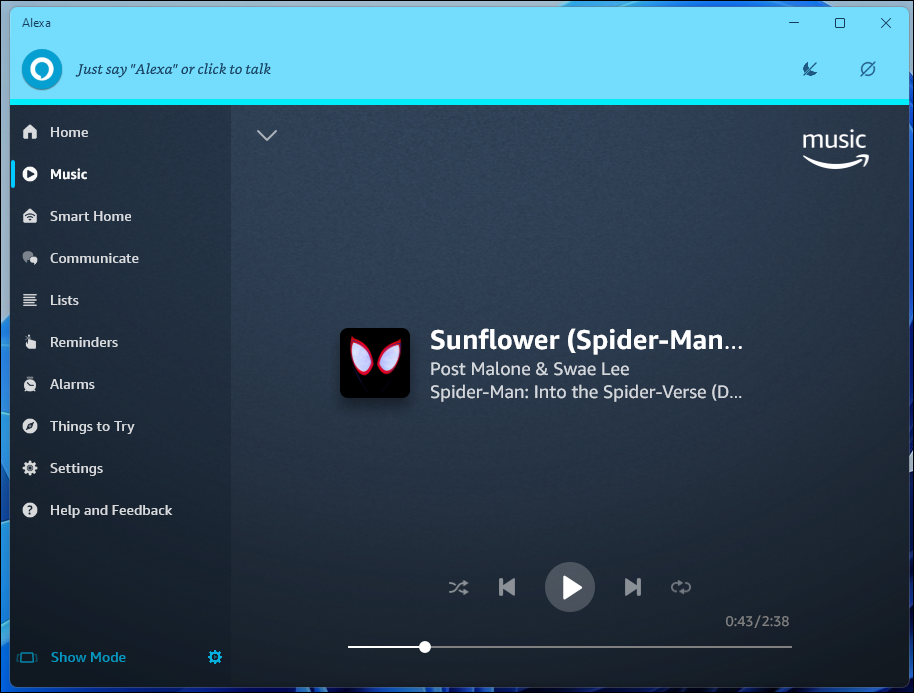 Playing music with Alexa