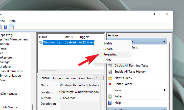 Task Scheduler Window