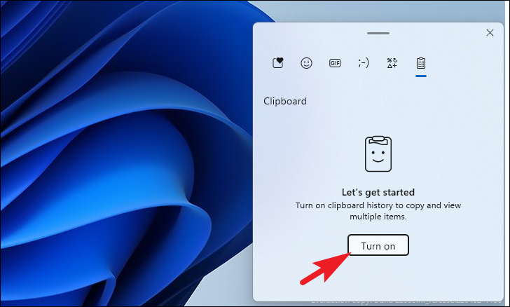 Clipboard panel turn on button