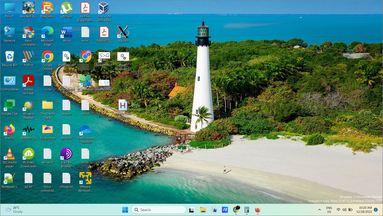 Desktop with large icons