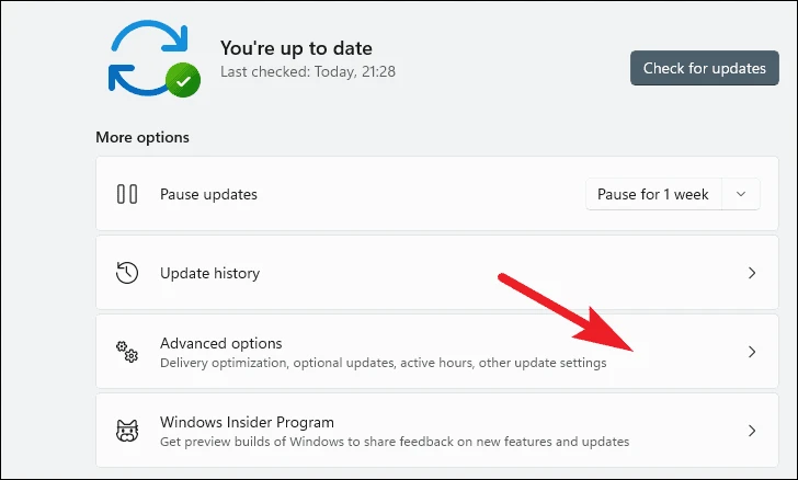Check for driver updates in Windows Update