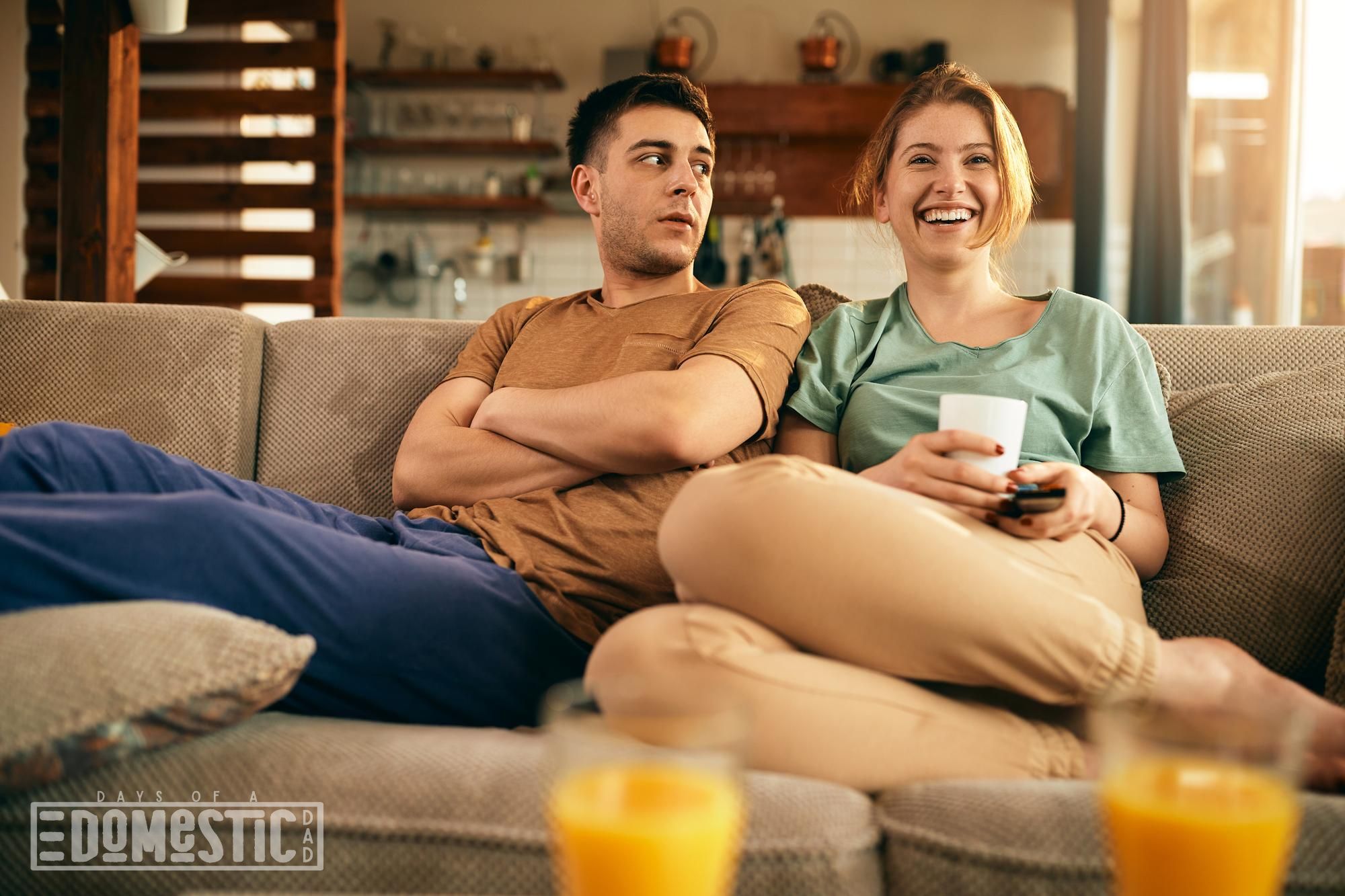 Couple watching  Shrinking This movie is so funny
