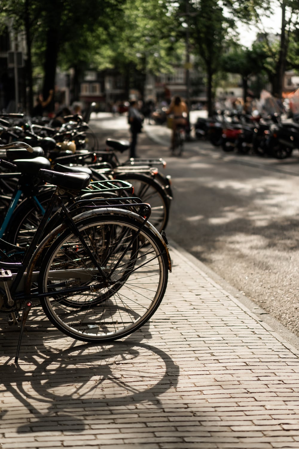 Bicycles on the street. amsterdam.
