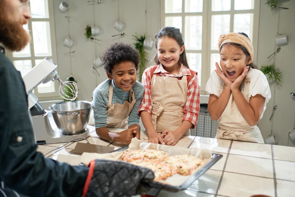 children happy with culinary masterpiece