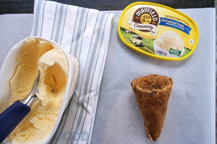 Chocolate Chip Cookie Cone with Signature Vanilla Ice Cream