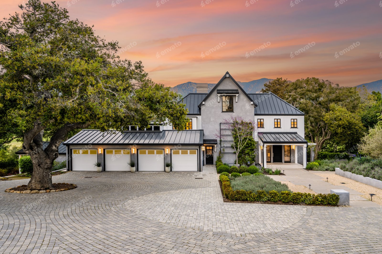 Spacious custom-built home with tree landscaping, showcasing craftsmanship by custom home builders in St. Petersburg, Florida
