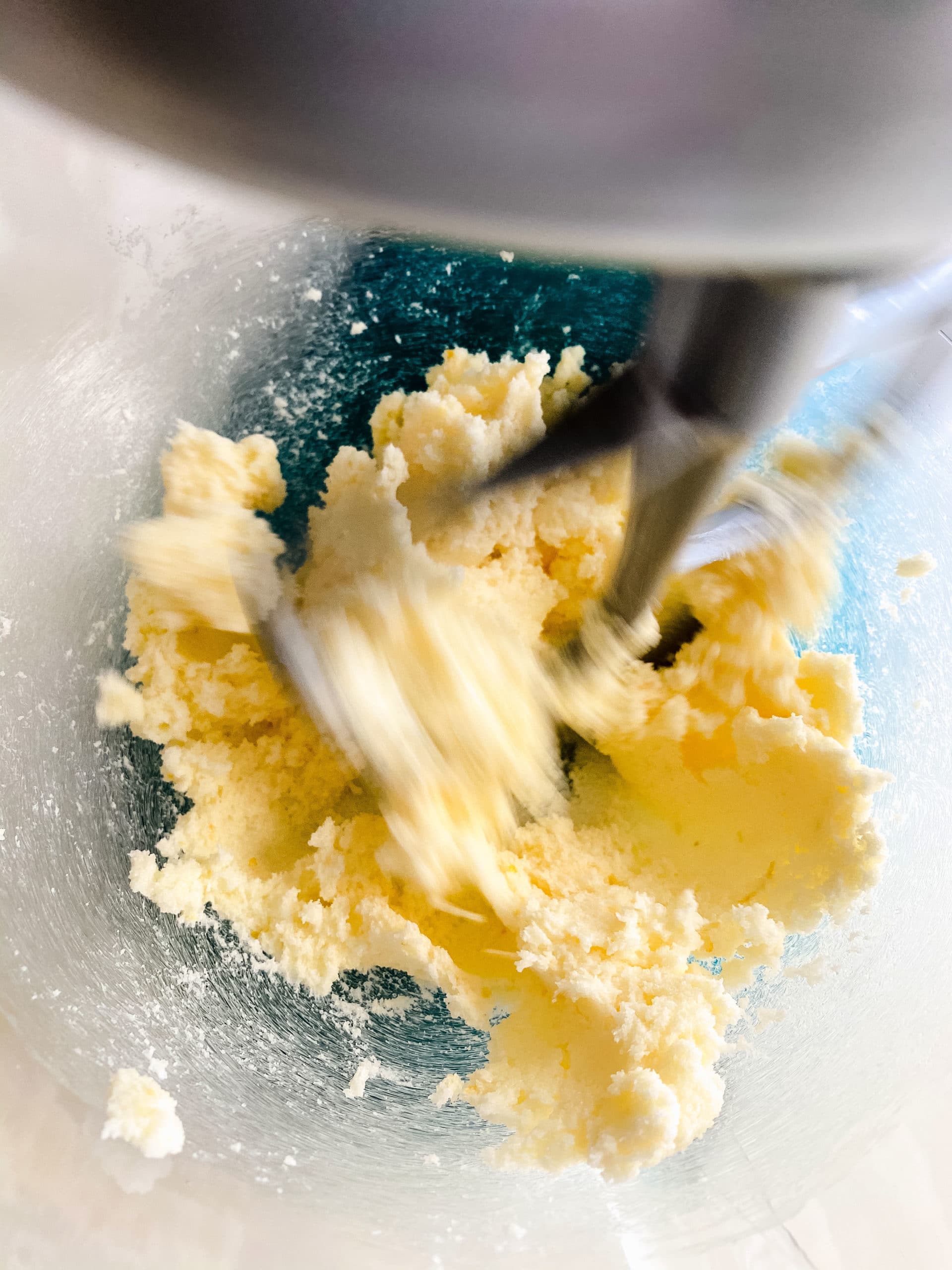 Lemon Sour Cream Cookies butter and lemon zest mixer 