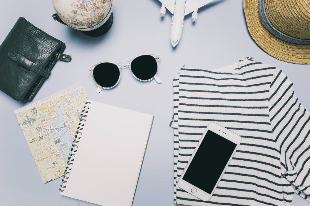 Notebook and stuff for trip
