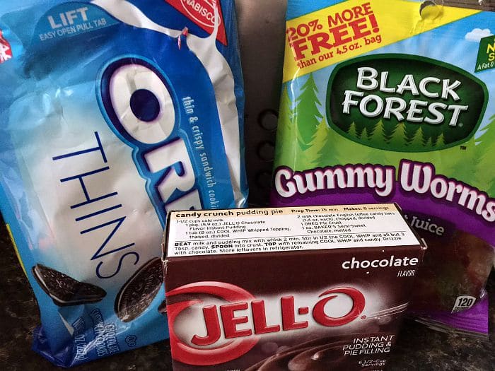 Pudding Dirt Cups Supplies