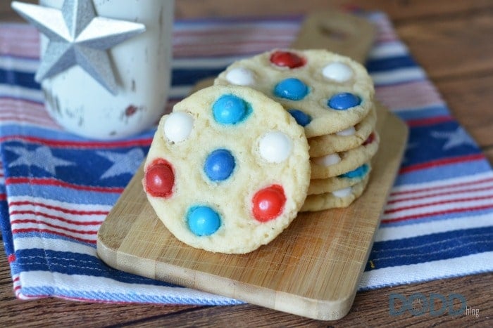 Red White and Blue Skittles Cookies