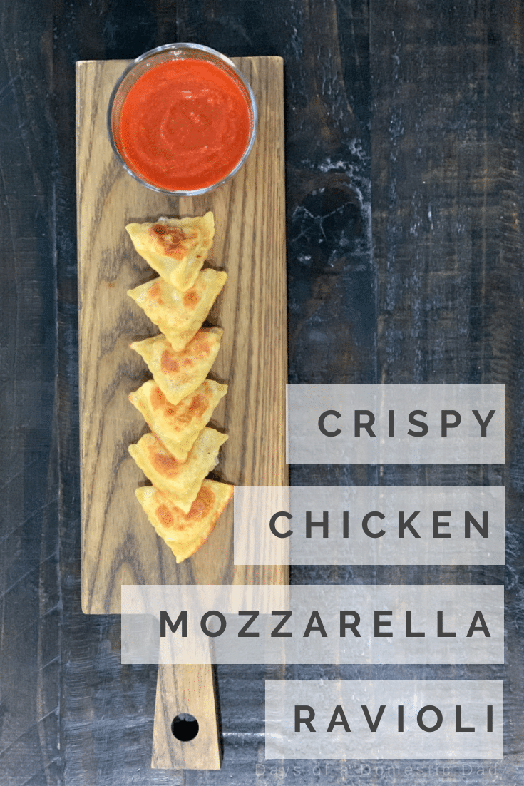 Crispy Grilled Chicken & Mozzarella Ravioli with Heirloom Marinara