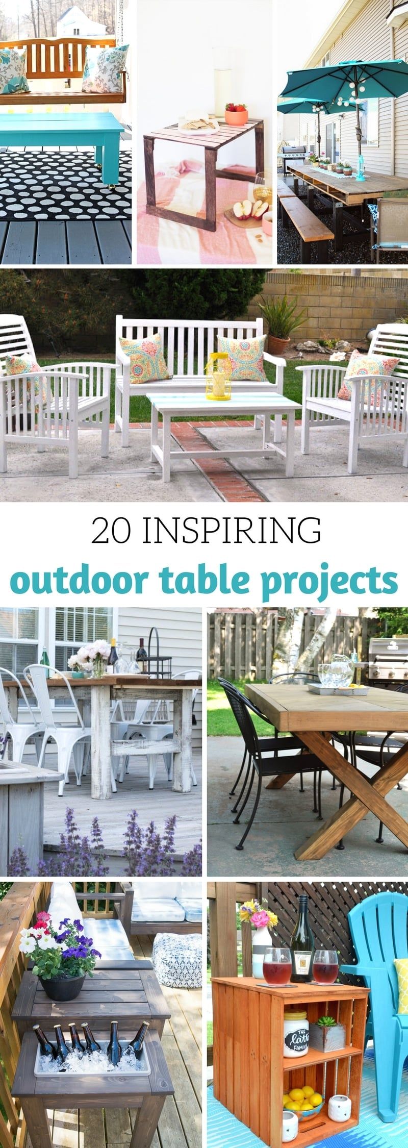 20 Inspiring DIY Outdoor Table Ideas