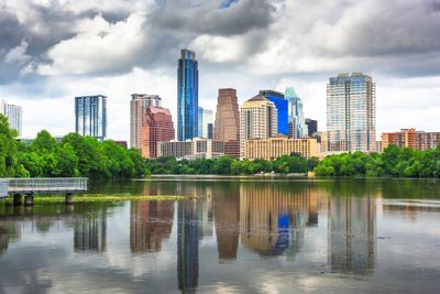 Austin texas usa downtown skyline on the colorado river