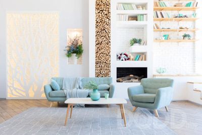 fashionable spacious livingroom apartment with stylish design