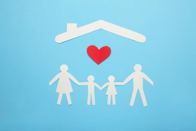 Family of four covered b roof