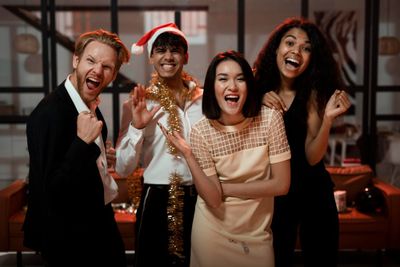 People celebrating together at a new year's eve party