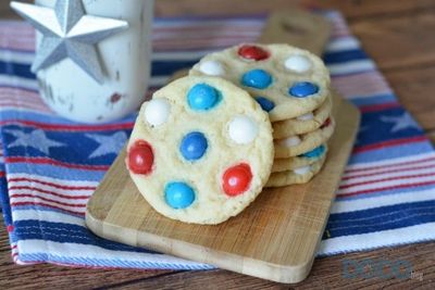Red White and Blue Skittles Cookies