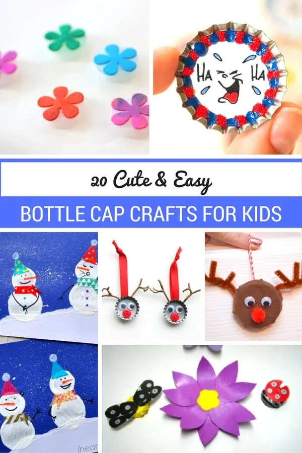 Have Your Kids Try Out These Cute & Easy Bottle Cap Crafts for Kids.