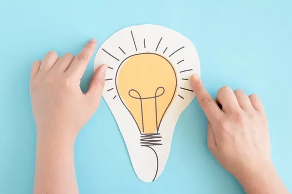 Paper cut out of a light bulb