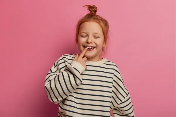 Goofy girl with silly hair bun