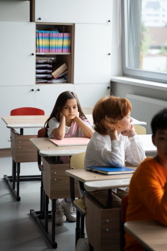 Child students in school