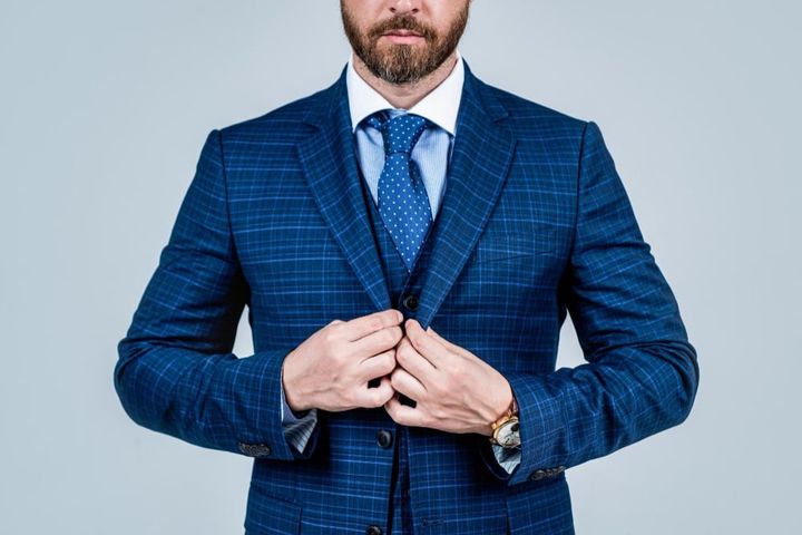 Go somewhere great. monochromatic ensemble. blue suit worn with necktie. formal male fashion. classic fashion style. elegant