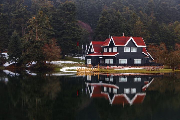 Photo golcuk natural park, lake golcuk, bolu