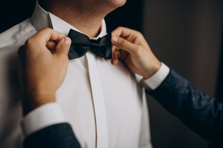 How Can You Coordinate Your Outfit to Match Your Wife's Wedding Dress Perfectly?