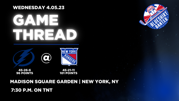 Game #78: Tampa Bay Lightning vs New York Rangers Open Thread