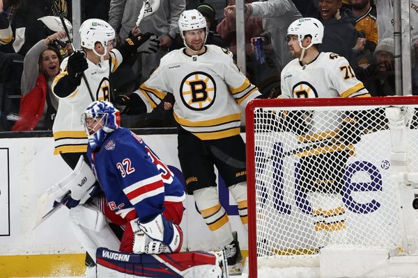 Recap: Rangers Routed 10-2 as Two Bruins Score Hat Tricks, Pastrnak Adds 6 Assists
