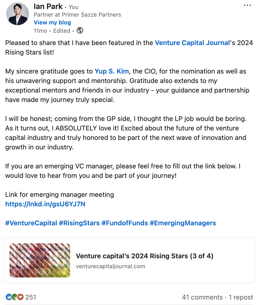 Year-End Letter to LPs: 2024년을 돌아보며