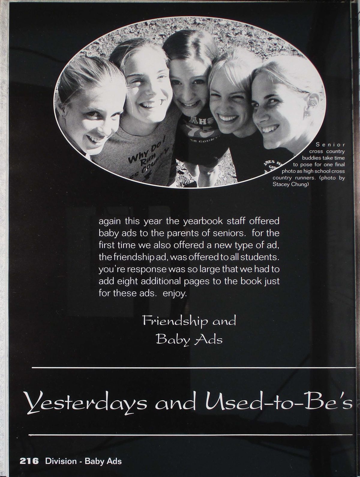 yesterdays and used-to-be's - friendship & baby ads