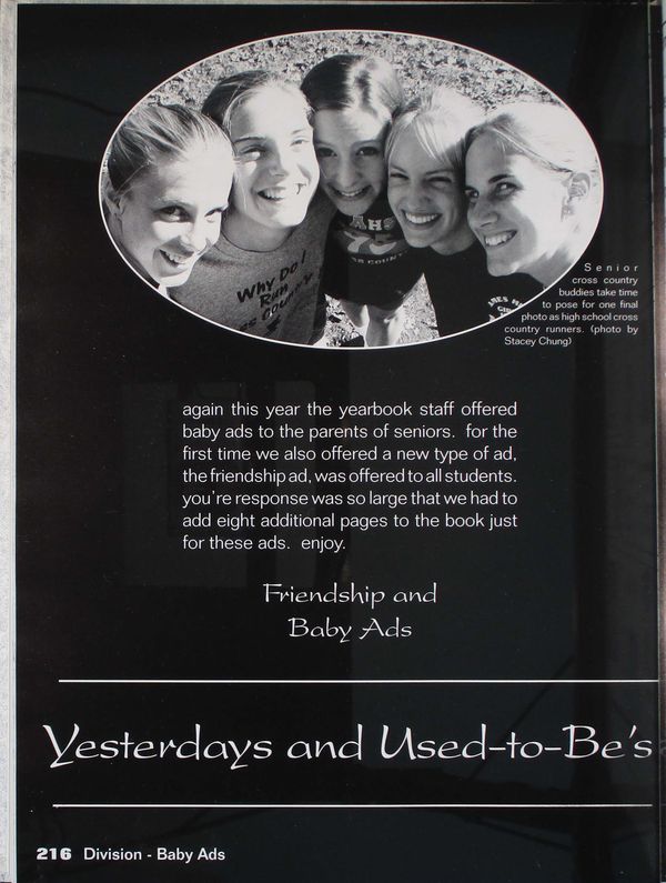 yesterdays and used-to-be's - friendship & baby ads
