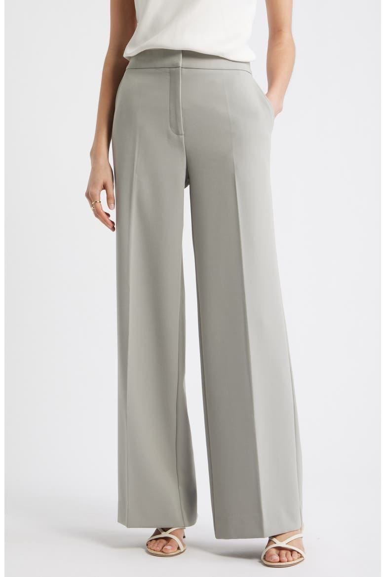 Nordstrom The Lennox wide-leg trousers shown on a model.
