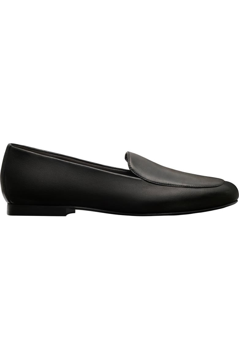 Black MARGAUX James leather loafer in profile