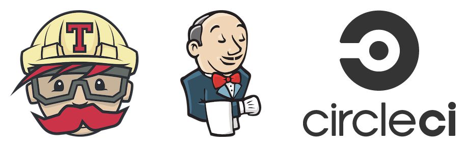 A diagram showing Travis CI vs Jenkins vs CircleCI