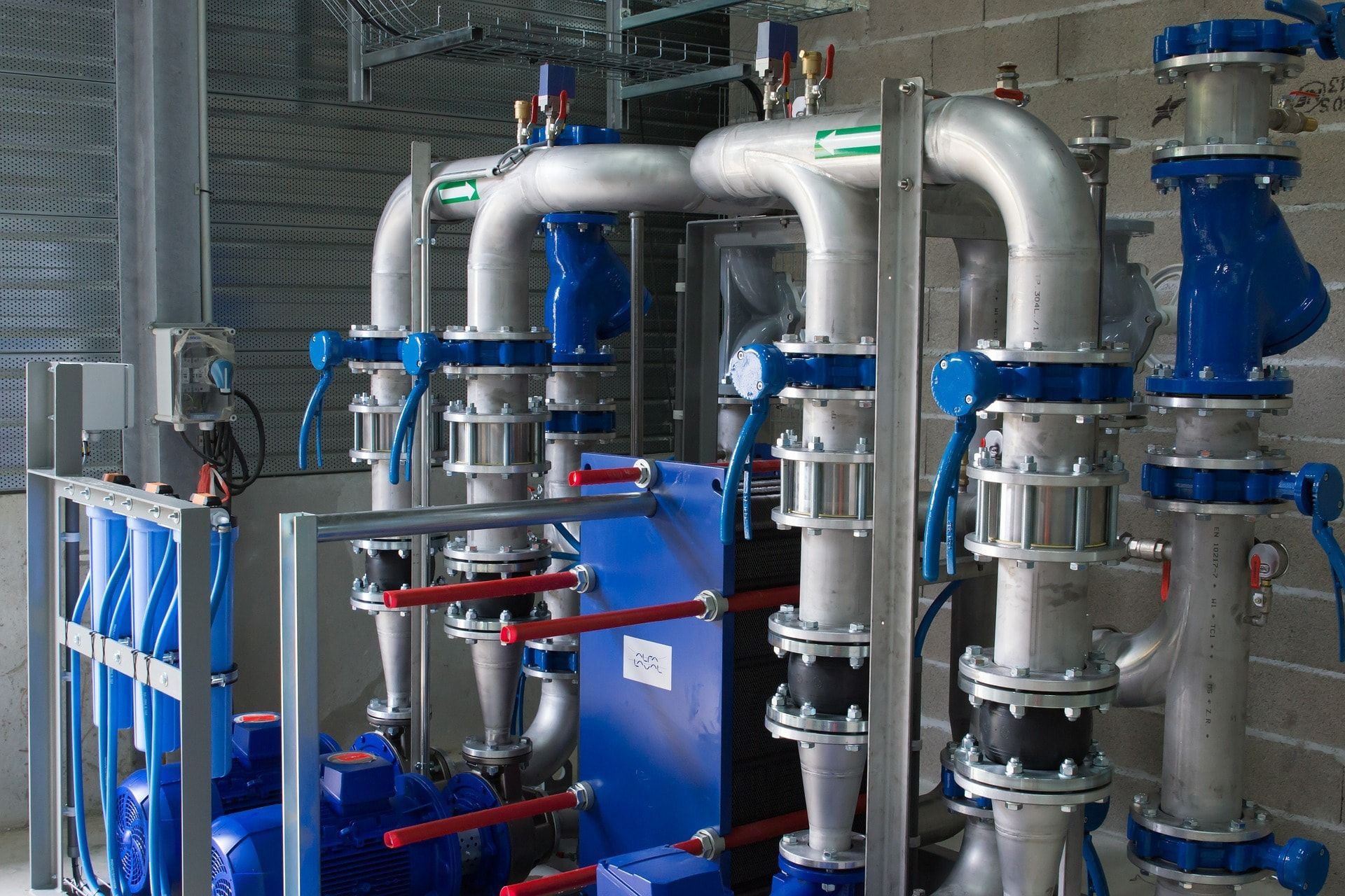 Photo of the pipework infrastructure that powers a factory