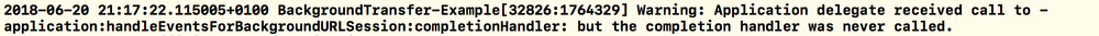 Screenshot showing error produced by completion-closure not being called