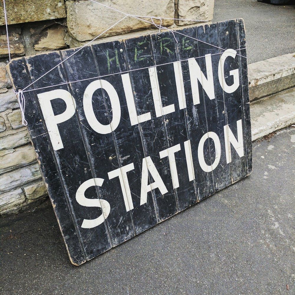 Photo of polling station sign