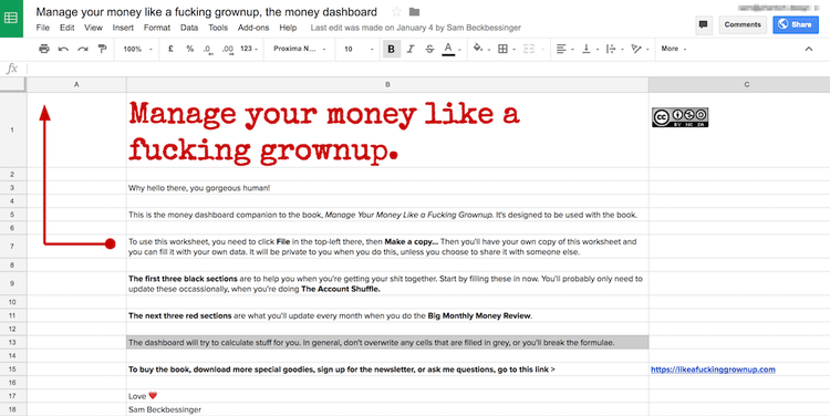 The money dashboard