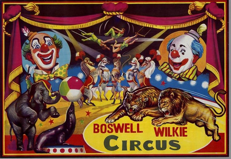 A poster advertising the Boswell Wilkie circus